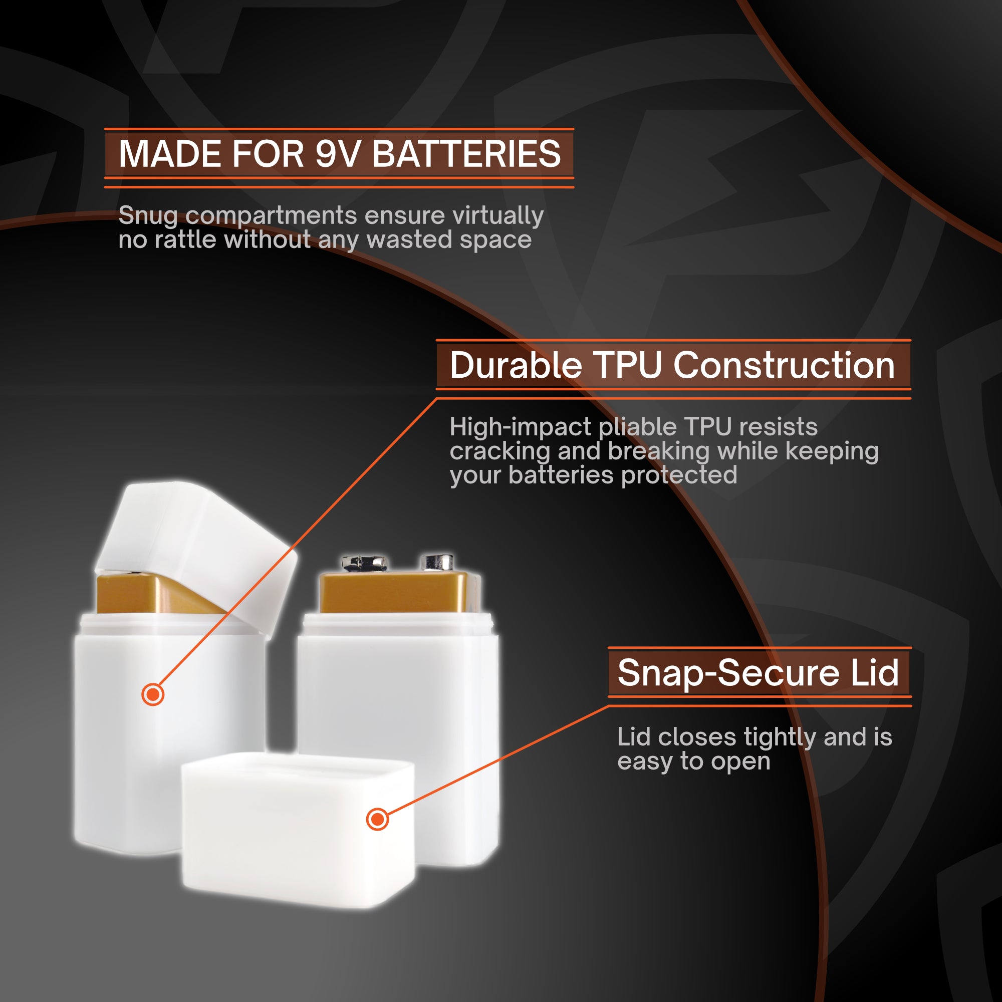Slimline 9V Battery Case (2-pack)