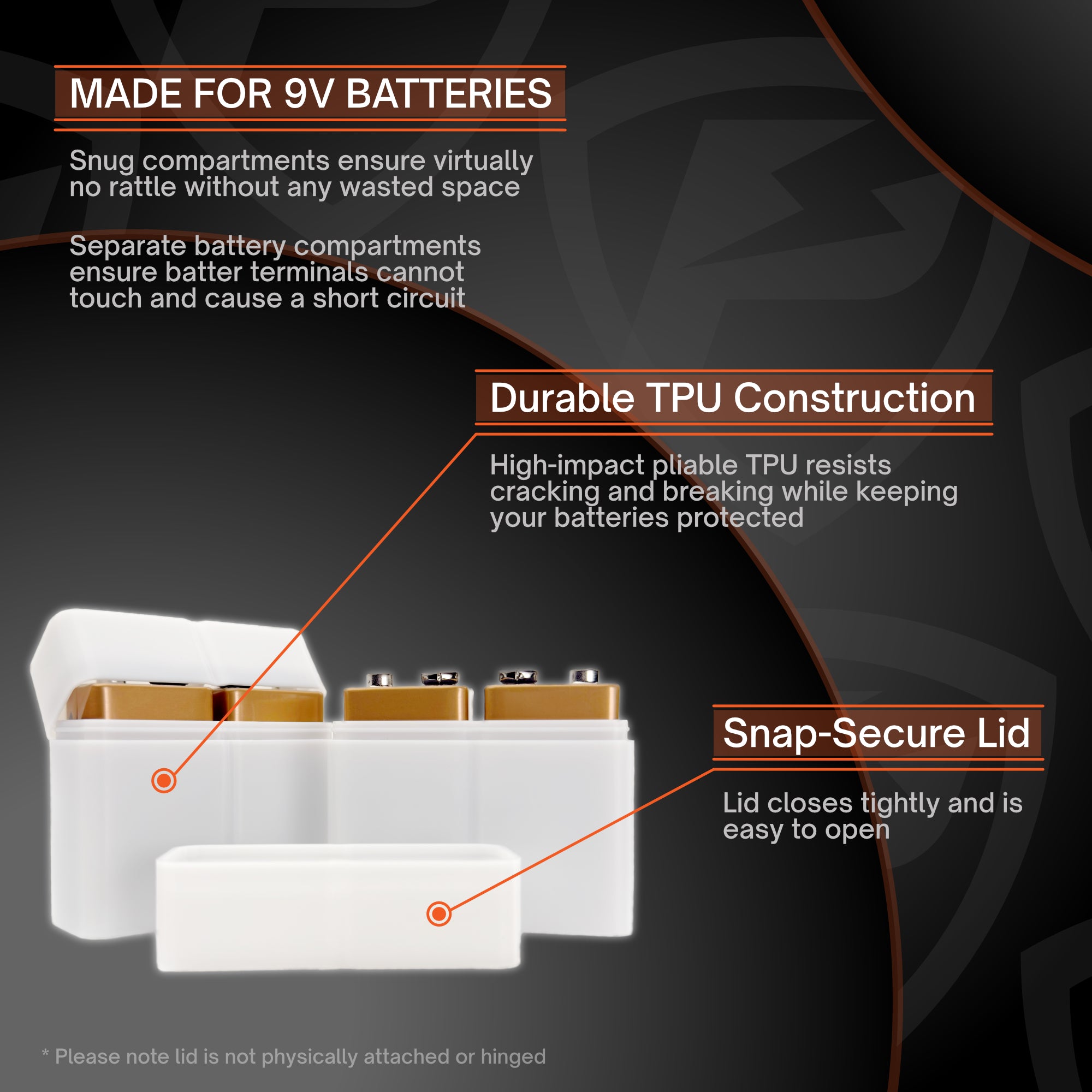 Slimline 9V Battery Case (2-pack)