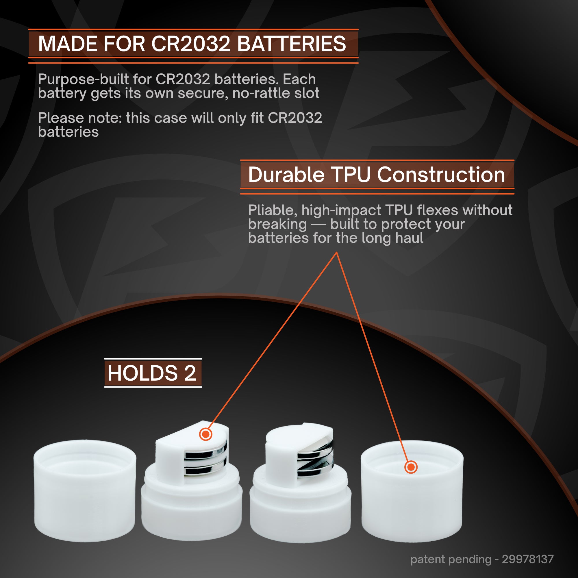 Slimline Coin CR2032 Battery Case (2-pack)