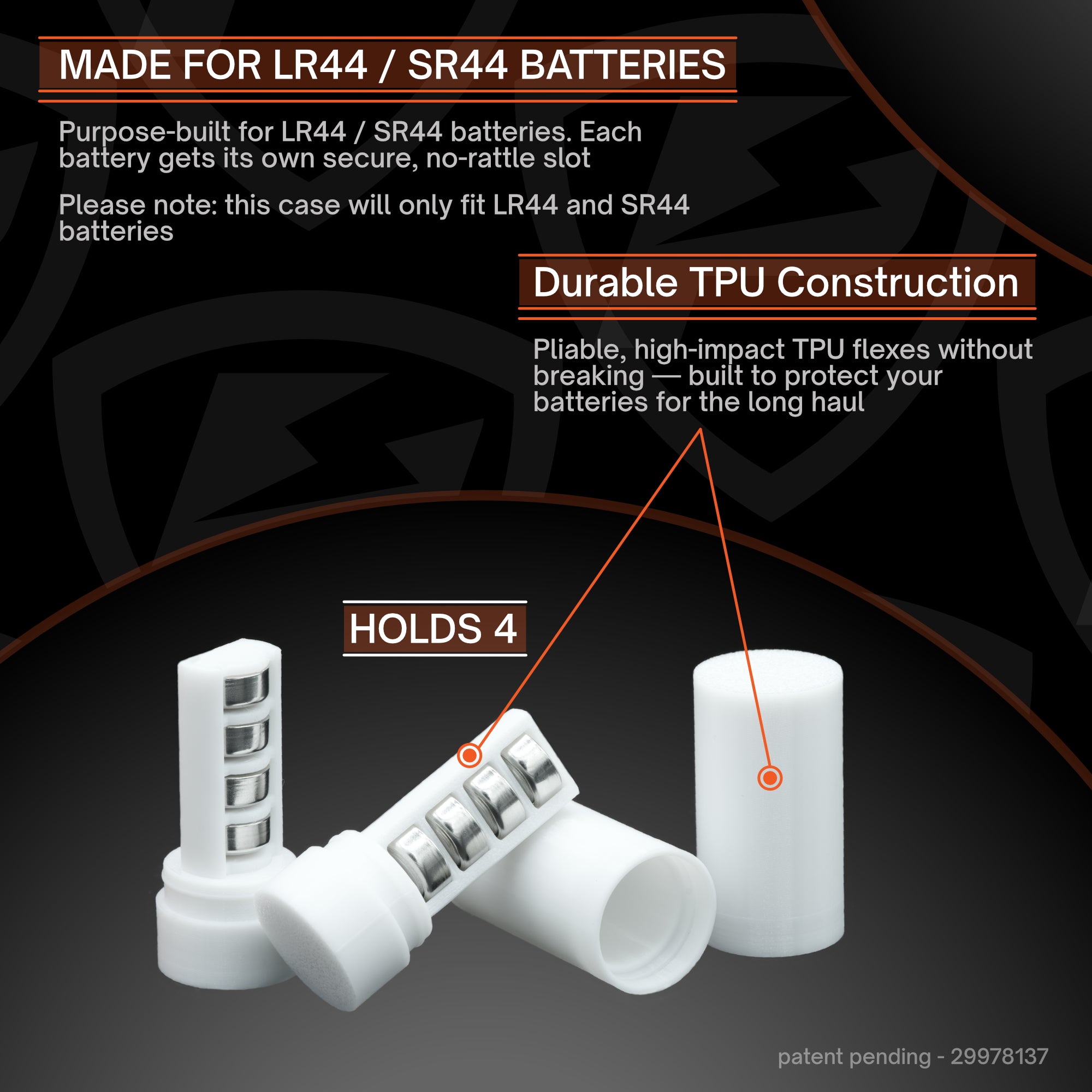 Slimline Coin LR44 / SR44 Battery Case (2-pack)