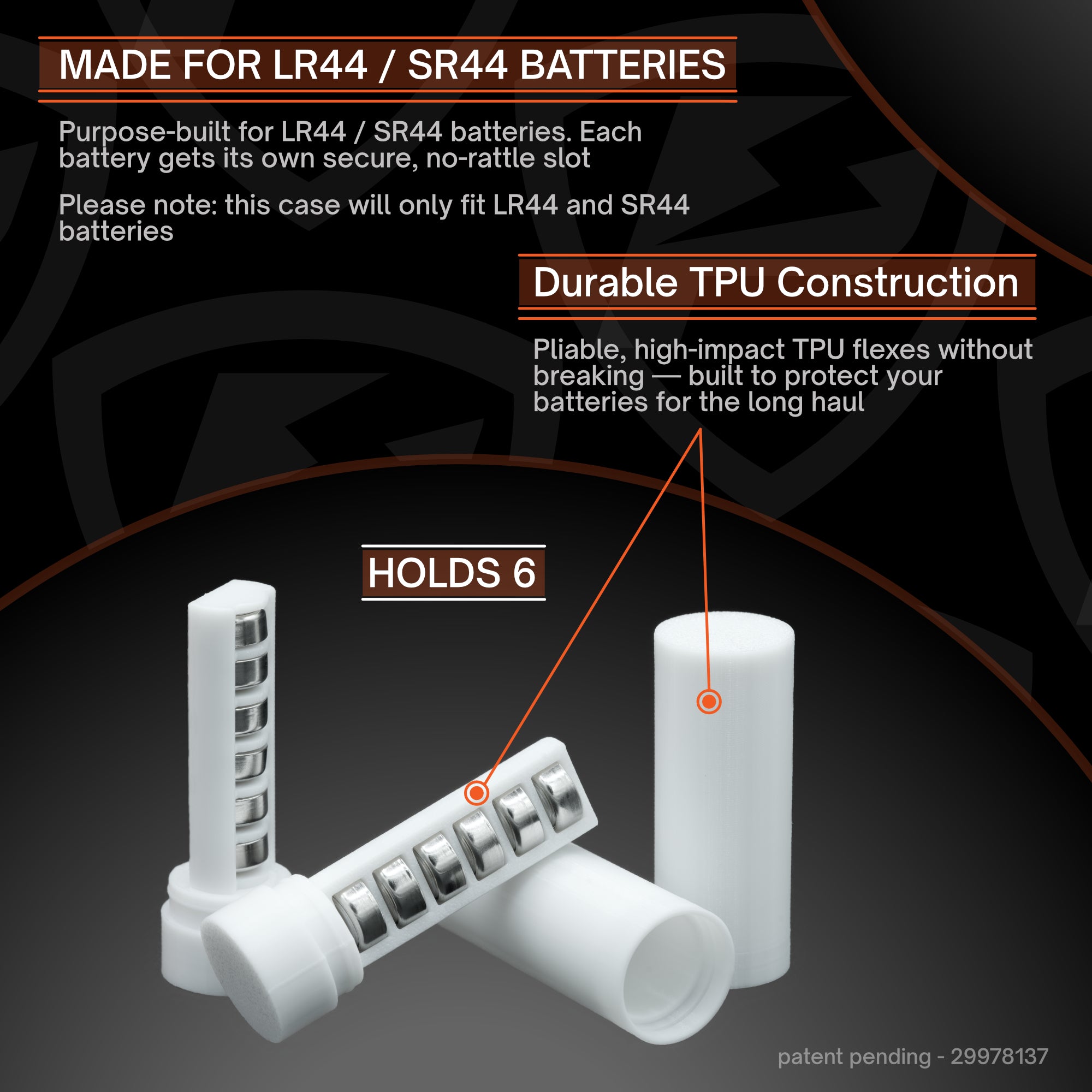 Slimline Coin LR44 / SR44 Battery Case (2-pack)
